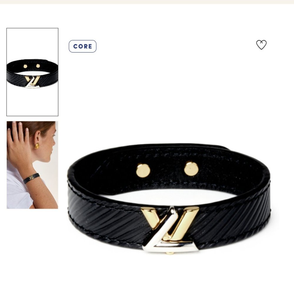 Louis Vuitton LV Logo Leather Bracelet